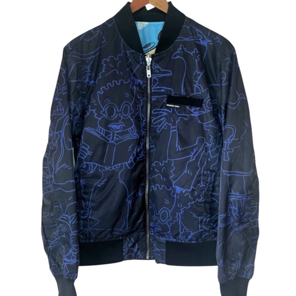 Members Only Nickelodeon Reversible Jacket Rugrats Ren & Stimpy Cartoon 2017 S - Picture 3 of 12